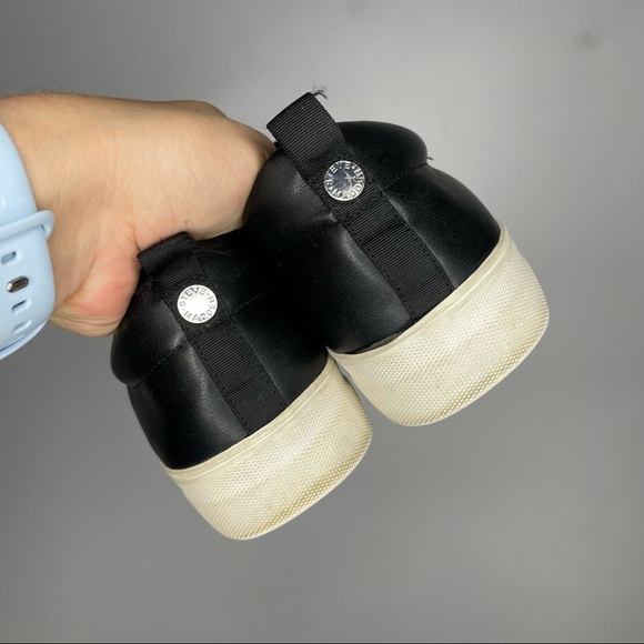 Steve Madden Goals Black Leather Platform Slip On Sneaker Womens 9 - Picture 9 of 10